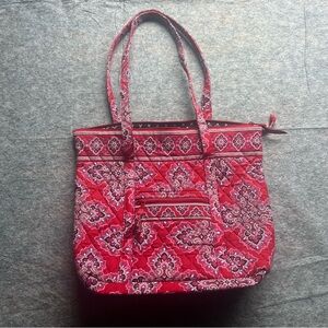 Vera Bradley Red Patterned Tote Bag